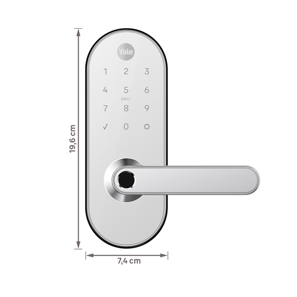 Combo Fechadura Digital Yale Senha YMC 420W Resistente à Água Branca de Embutir - Imagem 4