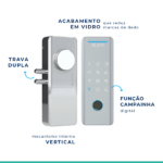 Fechadura Digital Elsys Senha e TAG Tecno Prata Sobrepor - Imagem 11
