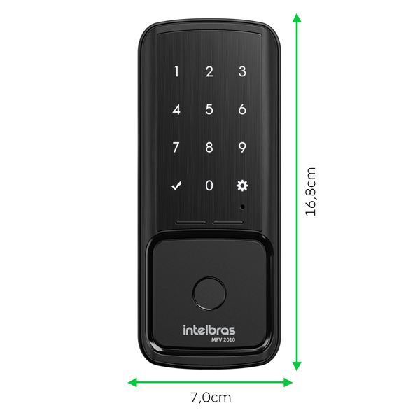 Fechadura Digital Intelbras Senha e Biometria MFV2010 Preto Sobrepor - Imagem 3