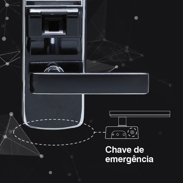 Fechadura Digital Sobrepor Porta Madeira ou Metal Pado FDE-BC200EP Biometria Chave Senha - Imagem 6