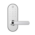 Combo Fechadura Digital Yale Senha YMC 420W Resistente à Água Branca de Embutir