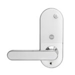 Combo Fechadura Digital Yale Senha YMC 420W Resistente à Água Branca de Embutir - Imagem 2