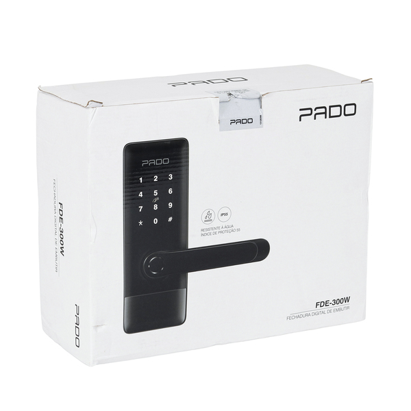 Fechadura Eletrônica Digital Pado de Biometria Cartão Senha Chave Wi-Fi FDE-300W Resistente à Água Preta de Embutir - Imagem 17