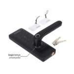 Fechadura Eletrônica Digital Pado de Biometria Cartão Senha Chave Wi-Fi FDE-300W Resistente à Água Preta de Embutir - Imagem 8