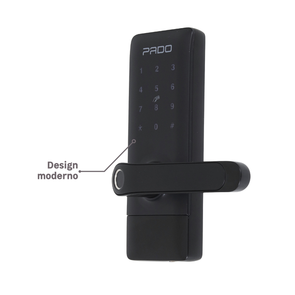 Fechadura Eletrônica Digital Pado de Biometria Cartão Senha Chave Wi-Fi FDE-300W Resistente à Água Preta de Embutir - Imagem 3