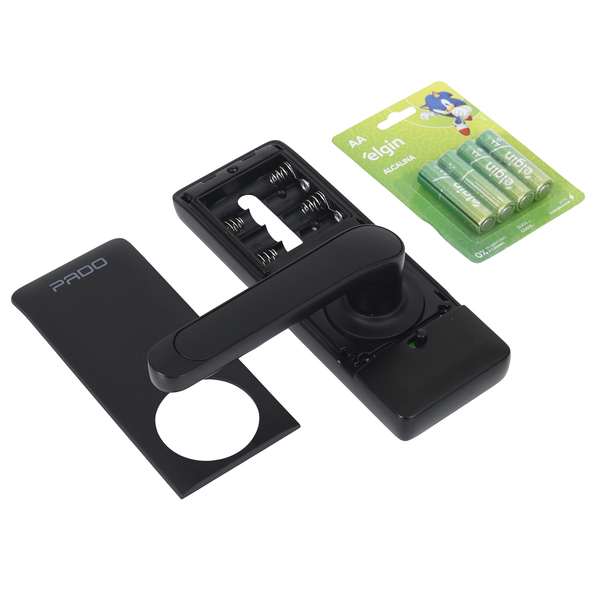 Fechadura Eletrônica Digital Pado de Biometria Cartão Senha Chave Wi-Fi FDE-300W Resistente à Água Preta de Embutir - Imagem 7