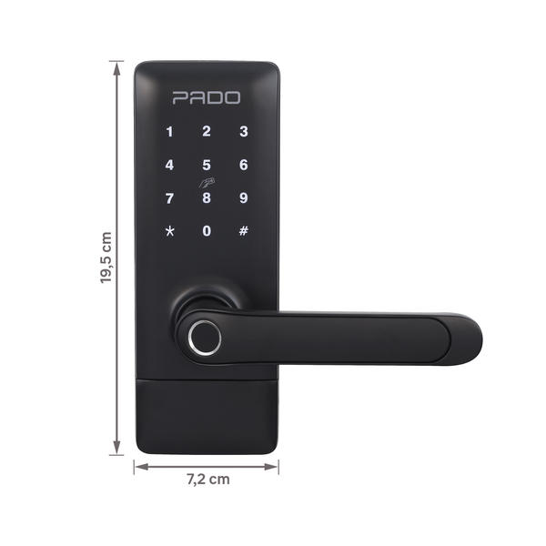 Fechadura Eletrônica Digital Pado de Biometria Cartão Senha Chave Wi-Fi FDE-300W Resistente à Água Preta de Embutir - Imagem 10