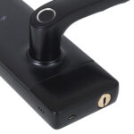 Fechadura Eletrônica Digital Pado de Biometria Cartão Senha Chave Wi-Fi FDE-300W Resistente à Água Preta de Embutir - Imagem 14