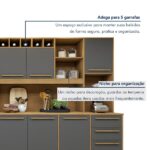 Armário De Cozinha 11 Portas 2 Gavetas Agata Cinamomo/grafite - Imagem 3