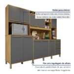 Armário De Cozinha 11 Portas 2 Gavetas Agata Cinamomo/grafite - Imagem 4