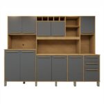 Armário De Cozinha 11 Portas 2 Gavetas Agata Cinamomo/grafite - Imagem 10