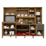 Armário De Cozinha 11 Portas 2 Gavetas Agata Cinamomo/grafite - Imagem 8