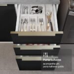 Armário De Cozinha Completa 566cm Branco/preto Lux Madesa 01 - Imagem 4