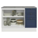 Balcão De Cozinha 120 Cm 2 Portas 3 Gavetas Branco/azul Vik Madesa - Imagem 8