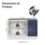 Balcão De Cozinha 120 Cm 2 Portas 3 Gavetas Branco/azul Vik Madesa - Imagem 10