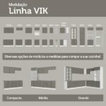 Balcão De Cozinha 120 Cm 2 Portas 3 Gavetas Branco/cinza Vik Madesa - Imagem 2