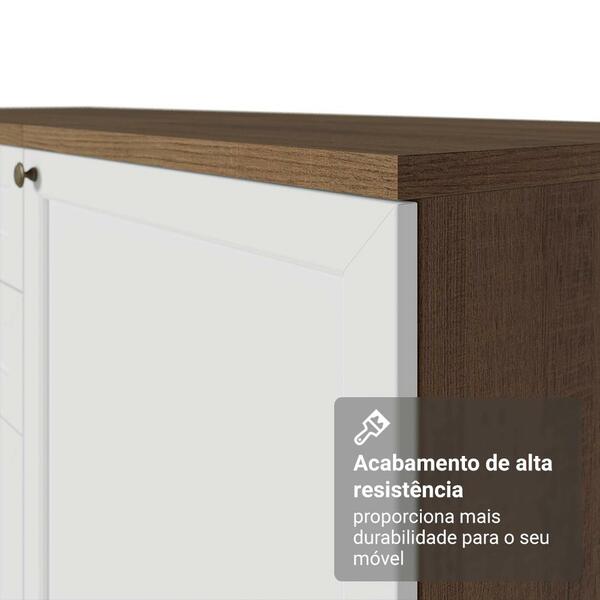 Balcão De Cozinha 120 Cm 2 Portas 3 Gavetas Rustic/branco Vik Madesa - Imagem 4