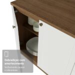 Balcão De Cozinha 120 Cm 2 Portas 3 Gavetas Rustic/branco Vik Madesa - Imagem 5