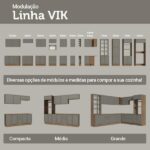 Balcão De Cozinha 120 Cm 2 Portas 3 Gavetas Rustic/cinza Vik Madesa - Imagem 2