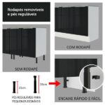 Balcão Gabinete De Pia Madesa Lux 120 Cm 2 Portas 3 Gavetas - Branco/preto - Imagem 4