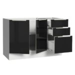 Balcão Gabinete De Pia Madesa Lux 120 Cm 2 Portas 3 Gavetas - Branco/preto - Imagem 9