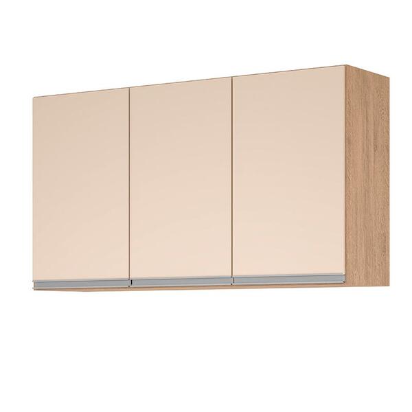 Balcão Para Pia De 2,00 Mt Maceió E Aéreo Modulado 5 Portas Amendoa Off White Puxador Aluminio - Imagem 13