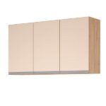 Balcão Para Pia De 2,00 Mt Maceió E Aéreo Modulado 5 Portas Amendoa Off White Puxador Aluminio - Imagem 5