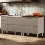 Balcao Pia 120 Cm E Balcao 80 Cm Com Tampo Proenca Demartez - Imagem 8