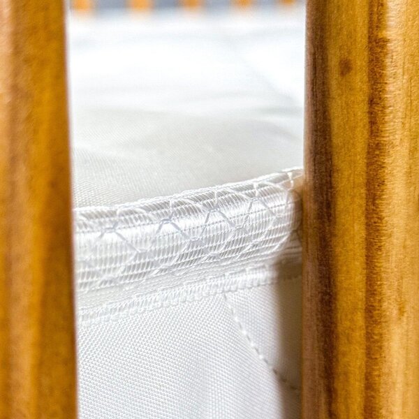 Berço 2 Em 1 Com Colchão Com Grades Em Madeira Maciça Ananda Casatema Madeiraoriginals Off White/mel - Imagem 5