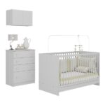 Berço 3 Em 1 Com Armário Aéreo E Cômoda Multimóveis Mp4146 - Imagem 2