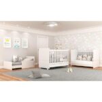 Berço Americano 3 Em 1 Com Rodízios Para Colchão 70 X 130 Cm Multimóveis Pimpolho Fg0504b Branco - Imagem 6