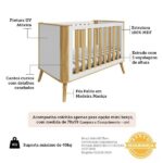 Berço Arredondado Evolutivo Americano 4 Em 1 Luly 100% Mdf Espresso Móveis Off White/amêndoa - Imagem 7