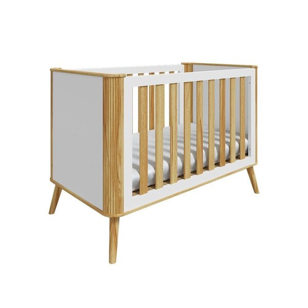 Berço Arredondado Evolutivo Americano 4 Em 1 Luly 100% Mdf Espresso Móveis Off White/amêndoa - Imagem 10