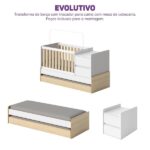 Berço Cama Multifuncional Auri Com 2 Gavetas E Cama Auxiliar Casatema Madeiraoriginals Carvalho mel/branco - Imagem 2