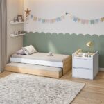 Berço Cama Multifuncional Auri Com 2 Gavetas E Cama Auxiliar Casatema Madeiraoriginals Carvalho mel/branco - Imagem 6