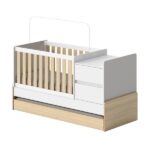 Berço Cama Multifuncional Auri Com 2 Gavetas E Cama Auxiliar Casatema Madeiraoriginals Carvalho mel/branco - Imagem 7