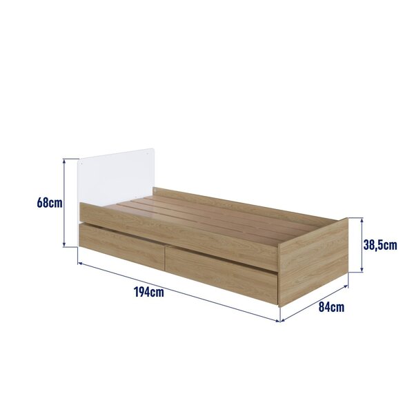 Berço Cama Multifuncional Com 2 Gavetões Malu Aveiro Oak/branco - Imagem 10