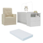 Berço Cômoda Com Colchão Incluso E Poltrona De Amamentação Meu Bebê Multimóveis Mp4090