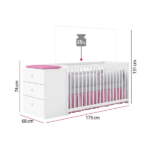 Berço Cômoda Gutti Branco Atóxico Móveis Estrela - Imagem 2