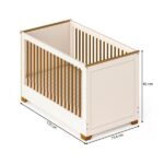 Berço Evolutivo 2 Em 1 Com Grades Palito Em Madeira Maciça Baby Ananda Casatema Madeiraoriginals Offwhite/mel - Imagem 5