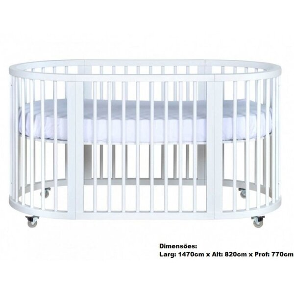 Berço Evolutivo 4 Em1 Em Madeira Maciça Crescer Branco - Imagem 3