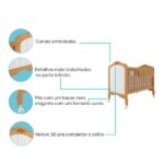 Berço Mini Cama 100% Mdf Harmonia Permobili Nature/branco - Imagem 3