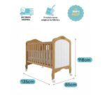 Berço Mini Cama 100% Mdf Harmonia Permobili Nature/branco - Imagem 7