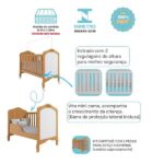 Berço Mini Cama 100% Mdf Harmonia Permobili Nature/branco - Imagem 8