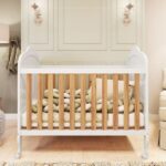 Berço Mini Cama 3 Em 1 100% Mdf Maya Espresso Móveis Branco Brilho/amêndoa - Imagem 2