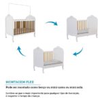 Berço Mini Cama 3 Em 1 100% Mdf Maya Espresso Móveis Branco Brilho/amêndoa - Imagem 8