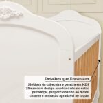 Berço Mini Cama 3 Em 1 100% Mdf Maya Espresso Móveis Branco Brilho/amêndoa - Imagem 9