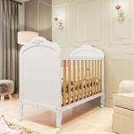 Berço Mini Cama 3 Em 1 100% Mdf Maya Espresso Móveis Branco Brilho/amêndoa