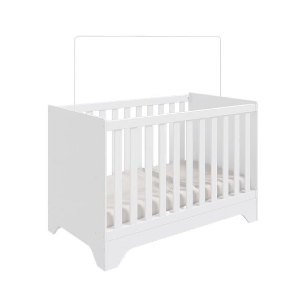 Berço Mini Cama 3 Em 1 Americano 100% Mdf Liam Retrô Espresso Móveis Branco - Imagem 6