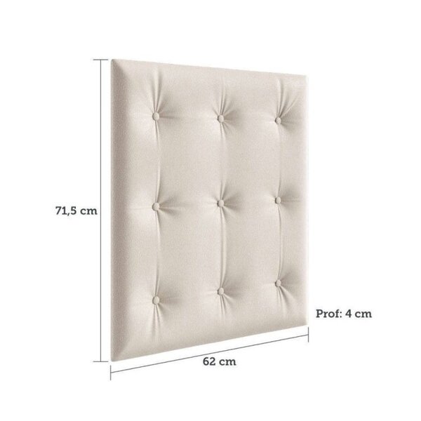 Berço Mini Cama Com Capitône Retrô 100% Mdf Branco/corino Bege - Imagem 3